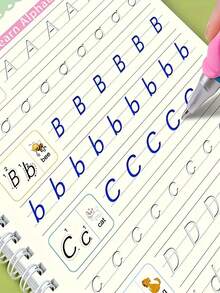 4pcs Children's Pencil Control & Intelligence Training Books, Montessori Educational Tools, Children's English Practice Copybooks, Grooved Magic Copybooks, Reusable Pencil Control Training Books, Preschool Handwriting Practice Books - Multicolor - View 2