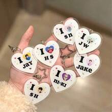 EN/HYPEN Fangoods Heart-Shaped Acrylic Keychain, High-Quality Cheerleading Accessory, Backpack Pendant, Gift For Friends - Multicolor - View 1