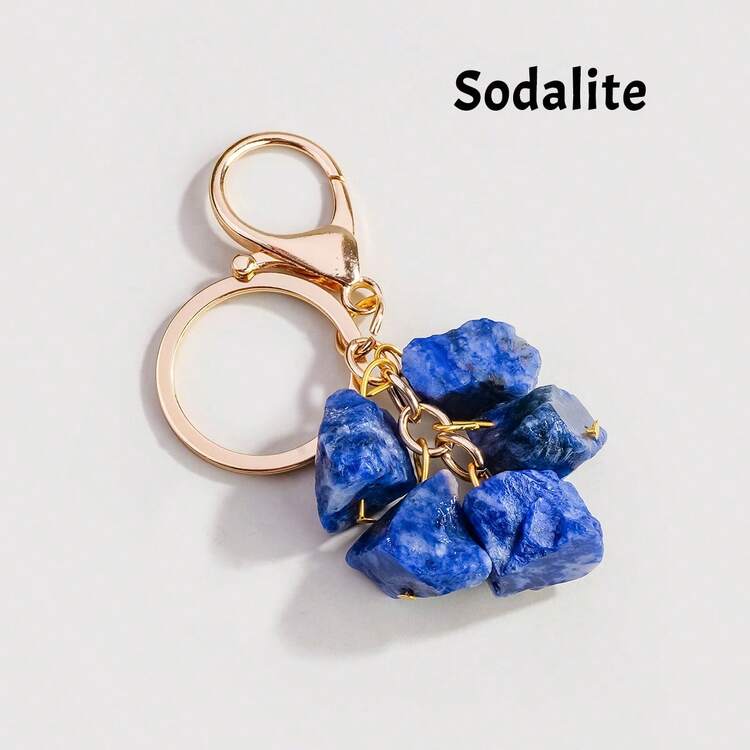 1PC Natural Crystal Raw Stone Pendant – Healing Energy Stone For Mobile Phone Decor & Yoga Spiritual Jewelry Gift Mother's Day Valentine's Day Gift - Raw Stone Keychain - View 11