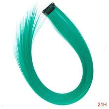 1pc Heat-Resistant Synthetic Long Straight Hair Extension Clip-In, Y2K Style Highlighted Side-Swept Bangs Hair Piece - Multicolor - View 16