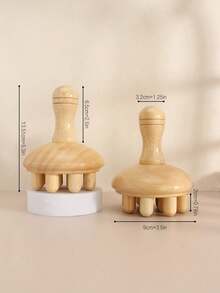 1/2/3件套木制蘑菇按摩工具套装，手动木制按摩刮痧板，缓解肌肉紧张，局部刮痧瘦身，适用于全身 - 木製按摩器 - 查看 6