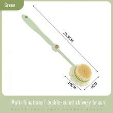 长柄双面沐浴海绵刷，泰迪熊造型淋浴刷，软毛清洁工具，家用 - 查看 2