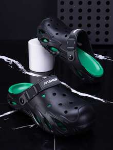 Men's Casual Thick Sole Anti-Slip Breathable Comfortable Dual-Use Sandals - Dark Green - View 6