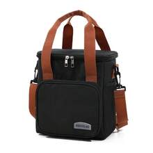 Large Capacity Lunch Bag, Outdoor Picnic Bag, Large Capacity Crossbody Carrying Bento Bag - Black - View 7