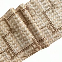 1卷可移除乙烯基壁纸，仿竹编织PVC自粘墙纸，3D纹理墙纸，适用于客厅、卧室、浴室、厨房、办公室、家具翻新 - 棕黃色 - 查看 11