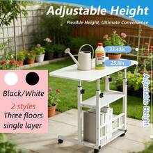 Sturdy Adjustable Height Versatile Garden Workbench| Metal Structure, Spacious Work Surface, Equipped With Lockable Wheels, Ideal For Office, Bedroom, Patio, Gardening, Long-Lasting And Easy To Maintain Design, Plant Stand, Outdoor Garden Table WXXP - [Reinforced Three-layer] - View 4