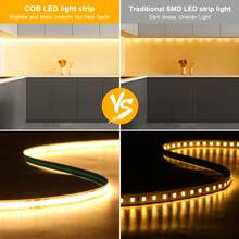 1pc COB Light Strip, 5V Low Voltage USB Powered, Compatible With Power Bank, Laptop, USB Power Adapter. Equipped With 501 On/Off Switch, No Need To Repeatedly Plug And Unplug, Control Light Switch Anytime. - 彩色 - 查看 7