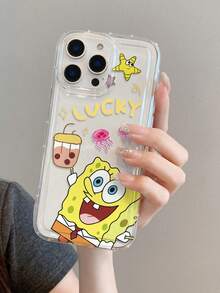 SpongeBob SquarePants 1pc Fashionable Creative Cartoon SpongeBob Jellyfish Star Pattern Perforated Airbag Shockproof Phone Case Compatible With Samsung/Compatible With IPhone 17/16/15/14/13/12/11 Pro Max/12 Pro/14 Plus And Other Models - Multicolor - View 8