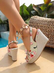 Giày sandal cao gót đính pha lê, đế xuồng trong suốt đính pha lê, sandal hở mũi đính sequin thời trang gợi cảm có khóa cài dành cho tiệc tùng. - Màu be - Xem 6