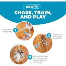 Outward Hound Tail Teaser Interactive Dog Wand Toy, Squeaky Plush & Crinkle Sounds For Active Play, Multicolored - Duck - View 4