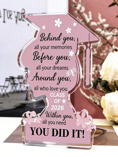 毕业装饰 | 亚克力奖牌，大学/高中毕业励志装饰，艺术风格亚克力桌面摆件，桌面工艺品，桌面装饰，母亲节，父亲节，万圣节，圣诞节礼物