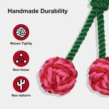 Đồ chơi cho chó hình quả bóng bằng dây cotton, thắt nút, chống cắn và bền, giúp làm sạch răng cho chó Bulldog Pháp và các giống chó nhỏ/trung bình khác. - Nhiều màu - Xem 5