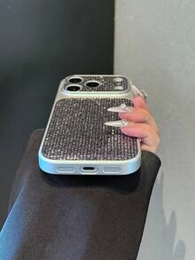 1pc Faux Diamond Shiny Gold Element PU Leather Pattern Classic Anti-Drop Soft Protective Phone Case Compatible With Apple 17Pro/17/Air/17Promax/11/12/13/14/12 Pro Max/16 Pro/15 Series Lens Protection, Holiday Gift - Multicolor - View 4