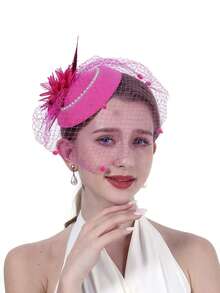 1顶优雅迷你礼帽，肯塔基德比风格，带面纱，适合女士下午茶、新娘婚礼、万圣节、教堂活动、高顶礼帽、锐舞派对、万圣节配饰、准新娘、迷你高顶礼帽、迷你头饰、迷你礼帽、礼物 - A - 查看 17