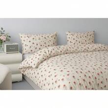 Juego de funda nórdica de 3 piezas con estampado floral de rosas rojas vintage francesas de 160x200cm y 220x200cm para cama doble y super king, 100% algodón, romántico estilo cottagecore, con fundas de almohada de 70x80cm con cremallera - Multicolor - Ver 3