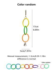 1 件多色鹦鹉攀爬玩具，带彩色环 - 耐用塑料吊床，适合咀嚼和玩耍，非常适合小鹦鹉和鸟类，鹦鹉玩具 - 彩色 - 查看 11