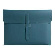 Customized Logo Leather Snap Closure Minimalist A4 Document Folder, Business File Bag, Exam Material Bag, Office Document Bag, Briefcase, Large Capacity, High-Quality, Business Gift - Multicolor - View 14