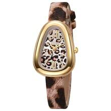1 chiếc/bộ Đồng hồ đeo tay cao cấp Niche Luxury Retro họa tiết da báo, mặt số hình giọt nước bất đối xứng, máy quartz, phụ kiện thời trang thanh lịch, đa năng dành cho nữ giới khi đi làm và hẹn hò. - Một cỡ - Xem 2