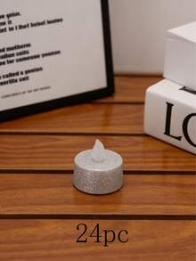 1 pièce Bougie électronique LED, or, argent, poudre rose, petite bougie de thé, décoration romantique pour proposition, éclairage cadeau de surprise pour anniversaire - lampe à bougie - Voir 24