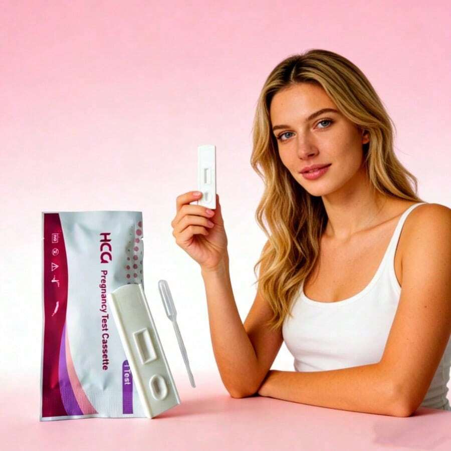 Pregnancy Test Cassette With Dropper, Disposable Home Pregnancy Test Kit, High Sensitivity For Early Detection - Model-1 - View 1