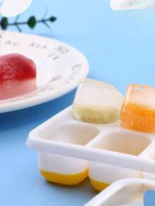 1 Piece Of Silicone Soft Bottom 14 Grid Jelly And Ice Making Mold, Summer Household Pressed Square Ice Making Mold, With Cover, Easy To Remove Molded Ice Box - Multicolor - View 4