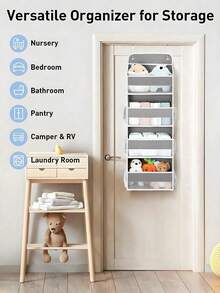 [Delivery Within 2-7 Days In The United States]4-Layer Door Organizer Rack, Can Be Hung, Large Capacity, Non-Woven, Bathroom, Bedroom, Hanging Door Storage Bag Door Mounted Fabric Storage Organizer With 4 Large Pockets - Ideal For Bedroom, Bathroom, Pantry - Space-Saving Design For Home Organization, Bathroom Organization | Modern Storage Organizer | Durable Fabric Material, Bathroom Organizers And Storage Organization And Storage Home Essentials Closet Organization And Storage Household Items Closet Orginizer Home Décor Closet Organization And Storage Bathroom Essentials House Essentials Univivi 4-Shelf Door Hanging Organizer Baby Door Storage Wall Mount Storage With 4 Large Pockets And 4 Side Mesh Pockets For Toiletries And Sundries Holiday Season, Festival Decor - 彩色 - 查看 4
