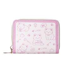 原创猫咪印花女士卡包，新款时尚拉链便捷收纳迷你零钱包 - 彩色 - 查看 9