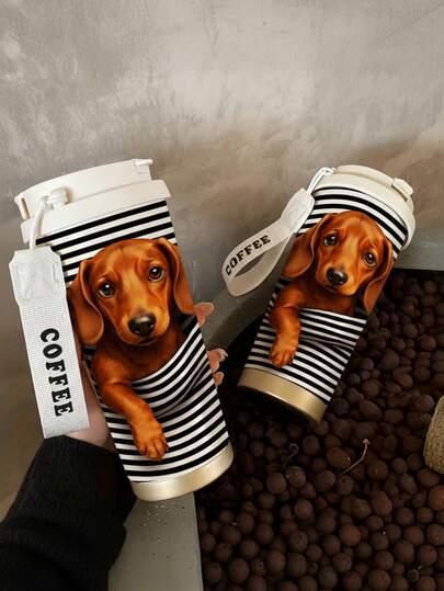 Cute & Quirky Animal Print Insulated Travel Mug, Stainless Steel Vacuum Coffee Tumbler, Long-Lasting Hot/Cold Retention, Portable Car Cup For Men & Women, Office & Outdoor Essentials, Perfect Gift For Animal Lovers