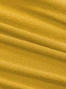 2pcs Women's Pleated Set, Including Round Neck Camisole And Elegant Split Midi Skirt, Slightly Stretchy, 180G Knit Fabric - Yellow - View 6