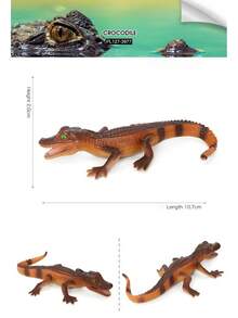 1pc Realistic Animal Crocodile Model - Siamese Crocodile, Short-Snouted Crocodile, Saltwater Crocodile, Cuban Crocodile - Educational Display - Multicolor - View 8