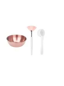 2/3/4/12pcs Beauty Therapist Facial Care Tool Set, Gold/Silver/Rose Gold Stainless Steel Face Mask Mixing Bowls, Fan-Shaped Spatula Flat Head Brush, Mask Brush Set + Mixing Bowls Combo, Essential SPA Tools For Women, Home & Travel Care Kit - Multicolor - View 15