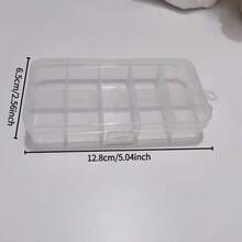 1个10格透明收纳盒，加厚塑料隔层设计，防尘防潮，整洁有序，适用于收纳珠子、美甲用品、手工工艺品、小零件、电子元件、桌面杂物，是家居收纳、手工爱好者、美甲师、五金零件收纳的理想之选。10格塑料零件盒，透明多隔层收纳盒 - 彩色 - 查看 7