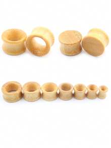 2 Pieces Fashion Piercing Ear Expander 8mm-20mm Bamboo Ear Plug&Tunnel Jewelry Piercing Body Jewelry For Men Ear Jewelry - Nude - View 1