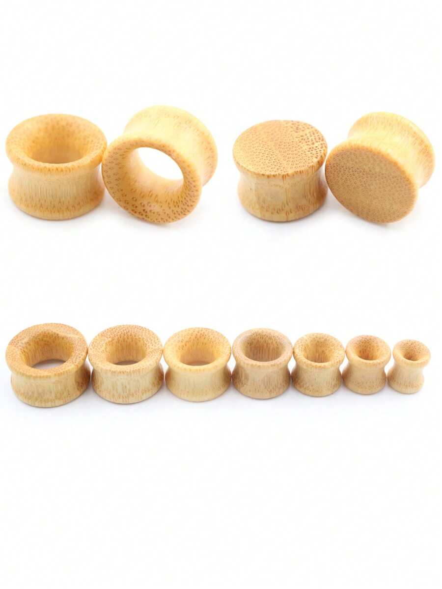 2 Pieces Fashion Piercing Ear Expander 8mm-20mm Bamboo Ear Plug&Tunnel Jewelry Piercing Body Jewelry For Men Ear Jewelry - Nude - View 1