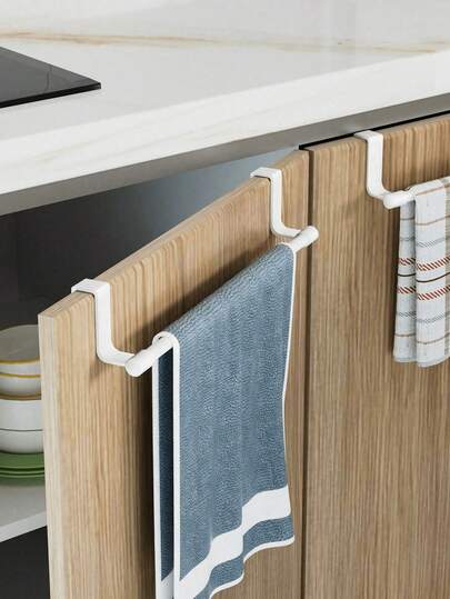 1 pieza Toallero metálico sin necesidad de taladrar, organizador de almacenamiento de toallas a prueba de óxido e impermeable, adecuado para gabinete, armario, baño, cocina, lavandería, apartamento, dormitorio, uso doméstico