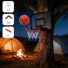 Foldable Basketball Hoop, Wall-Mounted Basketball Toy, No Drilling Required, Indoor Sports Equipment - Multicolor - View 2