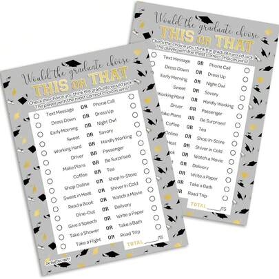 졸업 파티 게임 - 십대와 성인을 위한 이것 또는 저것 게임, 2026년 졸업생