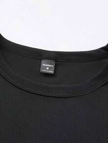 GiftFenqiro Camiseta casual de manga corta y cuello redondo con estampado de letra y corazón para hombreSoft - Negro - Ver 5
