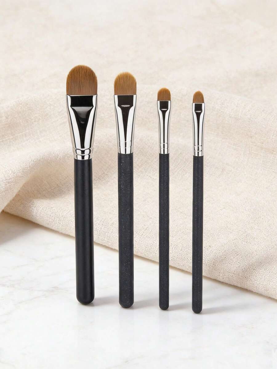 4件套化妆刷套装 - 软毛眼影刷 - 单支便携式眼影眉刷 - 眼部化妆工具和化妆刷 - 彩色 - 查看 1