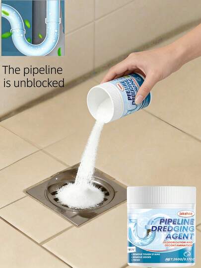  Jakehoe Polvo Limpiador de Desagües, Disuelve Cabello, Residuos de Jabón, Grasa Atascando Fregadero de Cocina, Desagüe de Baño, Solución de Limpieza para Tuberías de Desagüe. Suministros para Destapar Desagües, Polvo Limpiador de Desagües Esencial para Baño y Cocina (Entrega Aleatoria de Versiones Nuevas y Antiguas)