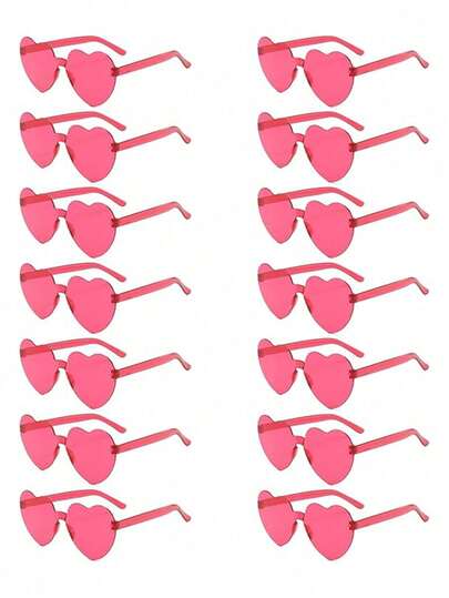 1/2/4/8/10pcs Women Heart Shaped Party Glasses, Fashionable Heart , Party Glasses, Beach Accessories, Suitable For Wedding, Birthday Party, Travel, Bridal Shower, Bachelorette Party, Wedding, Bridesmaid Gifts