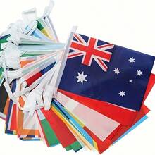 50PCS DIY National Flag Bunting Banner, International Country Flags From All Continents, For Sports Events, International Festivals, Sports Club Decor, Graduation, Back To School And Beach Parties - Multicolor - View 4