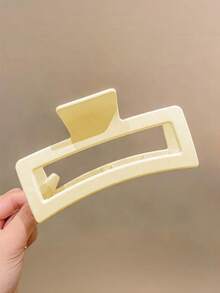 4个/1个 10.5厘米/4.13英寸 黑色、白色、棕色、卡其色 方形轻便塑料发夹，时尚百搭 优雅简约纯色发爪，适合日常外出、休闲、派对、通勤、海滩、度假、马尾辫、发髻、洗脸、沐浴、化妆、服装配饰 夏季发饰 沙滩发爪夹 度假 - 彩色 - 查看 8