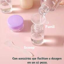 Kit With 9 Travel Bottles - Shampoo, Cream, Soap And Personal Care Items - Purple - View 5