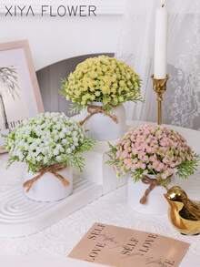 1/3 chậu hoa giả màu trắng, chất liệu PE, hoa giả màu vàng, hồng, trắng, cây giả, trang trí đám cưới, cây giả, trang trí bàn làm việc, trang trí sân vườn, trang trí trong nhà, trang trí mặt bàn, trang trí nhà cửa, mùa cưới, quà tặng ngày Valentine, trang trí sân vườn, trang trí ký túc xá trường học, văn phòng. - Nhiều màu-H - Xem 10
