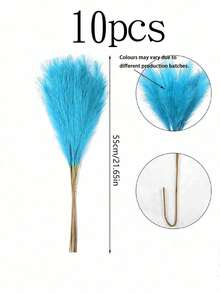 10/20/29/37 件装人造芦苇草波西米亚风装饰逼真蒲苇草，高大蓬松的假花，可用于花瓶填充，农舍家居厨房波西米亚风装饰，房间装饰，婚礼派对装饰（蓝色） - 天藍色 - 查看 14