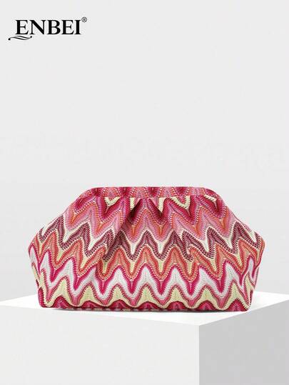 ENBEI Moroccan Style Summer Clutch - Cosmetic Bag, Beach Bag, Fashion Women's Wallet, Shell Bag, Minimalist Versatile, Elegant Evening Bag, Ideal For Vacation, Suitable For Various Occasions Like Vacation, Evening Party, Wedding, Date, Shopping. A Perfect Gift For Mother's Day, Holidays Or Christmas.