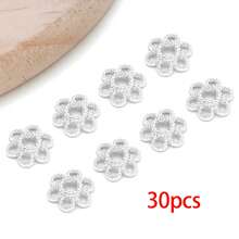 10/30个珠帽 18K镀银精美镂空花朵珠帽 黄铜花朵端帽 散珠 适用于手链项链 DIY珠宝制作工艺品材料 - 銀色 - 查看 16