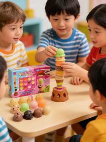Children's Ice Cream Stacking Toy, Hand-Eye Coordination, Parent-Child Interaction, Early Education, Intellectual Puzzle Game, Suitable For 3-12 Years Old Boys And Girls, Toy Gift, Birthday Gift - Multicolor - View 2