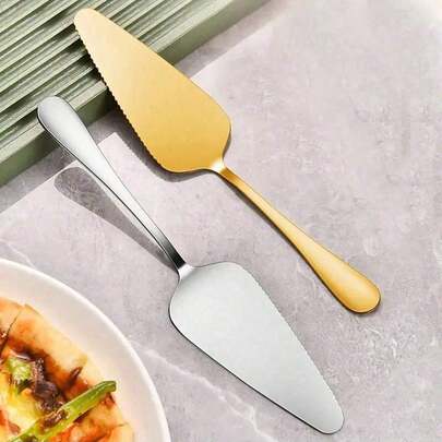 Bộ 1/2 dụng cụ cắt bánh bằng thép không gỉ - Lưỡi răng cưa giúp cắt dễ dàng - Tay cầm tiện dụng - Thích hợp cho việc nướng bánh, cắt phô mai, pizza, sinh nhật - Tiếp xúc với thực phẩm